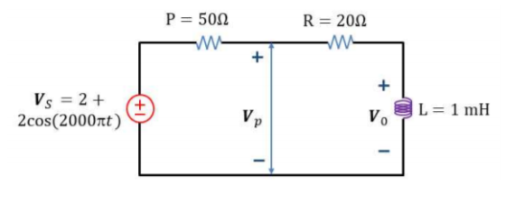 P= 5012 R= 2012 + + Vs = 2 + 2cos(2000) + V L = 1 mH