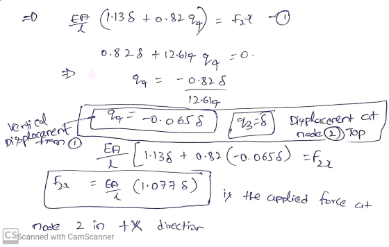(1-138 +0.82 .24) = 624 o ㅈ 0.828 + 12.614 qq co 29 - -0.828 %2-8 Displacement at vertical Displacement 12-619 % = -0.0658 na