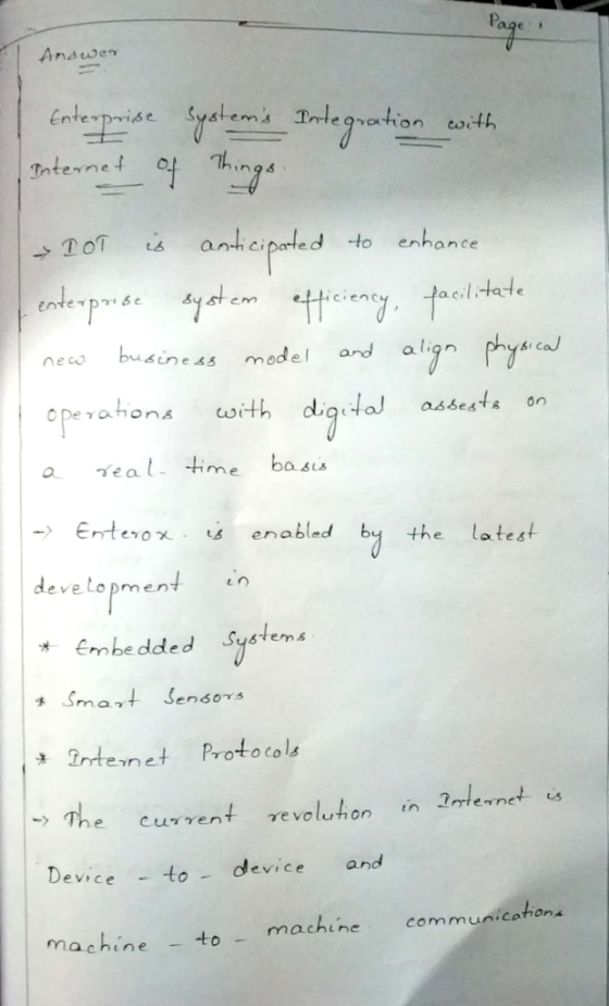 nterpise System, Internet o Thing oTs anti cipated to enhance to enhan ce ciency paciliHale CM nesbusineas model and alig y m