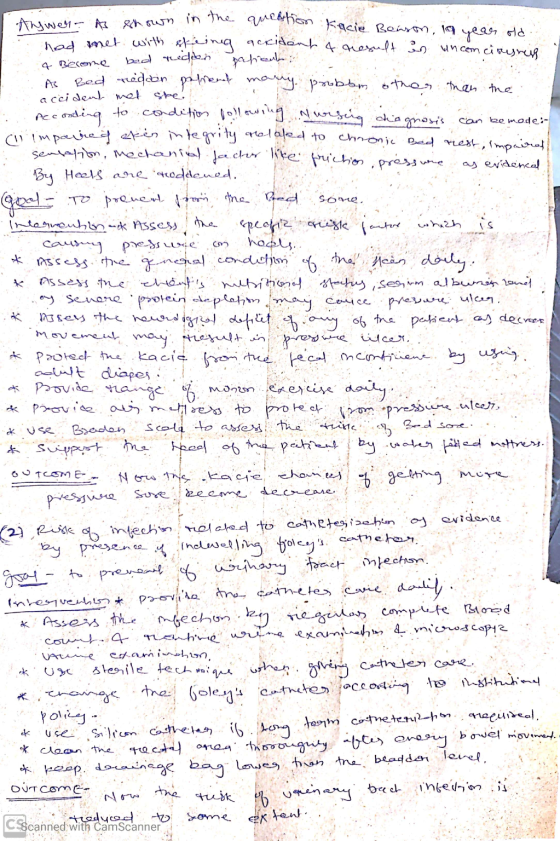 4 Become As accident met ske! Acc as evidenced some the vitere prevare uker. Answer A shown in the question Kacie Benson, 19