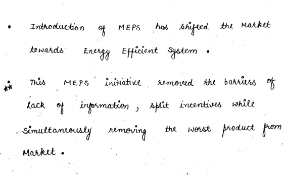 Introduction of MEPS has shifted the market towards Energy Efficient system : in This MEPS initative removed the barriers of