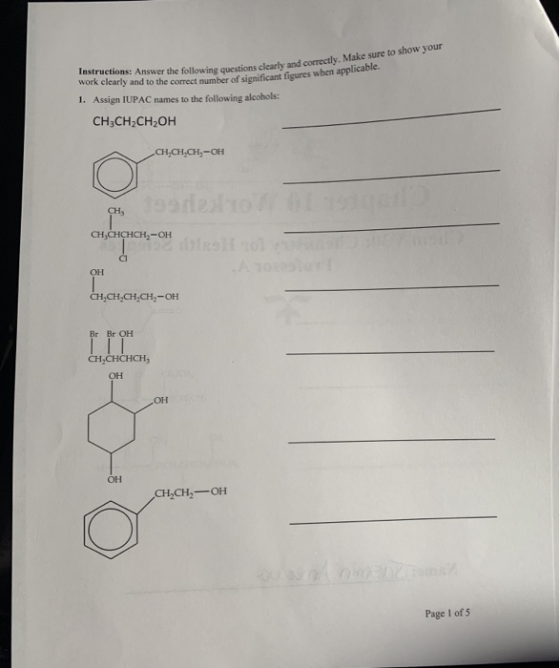 Instructions: Answer the following questions clearly and correctly. Make sure to show your work clearly and to the correct nu