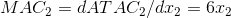MAC_{2}=dATAC_{2}/dx_{2}=6x_{2}