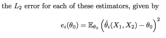 the L2 error for each of these estimators, given by 2