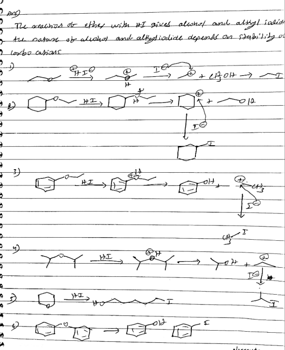 كم 2 I The reason of ether with HI gives alwhol and alkyl iodide 5 then datus of alcohol and alkylindide depends on shelbilit