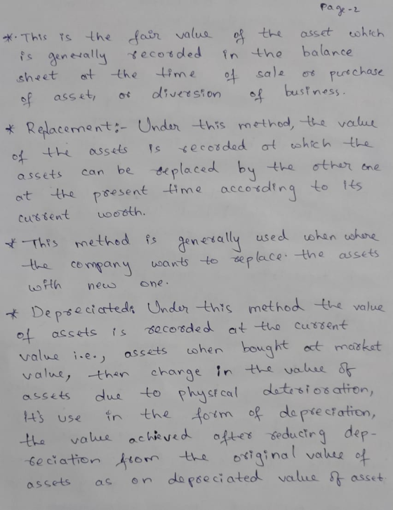 - Page 2 * This is the fair value of the asset which is generally recorded in the balance sheet at the time of sale or purcha