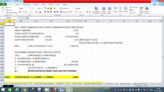NPV, IRR, PBP,OCF, INDEX - Microsoft Excel (Product Activation Failed) Page Layout File Home Insert Formulas Data Review View
