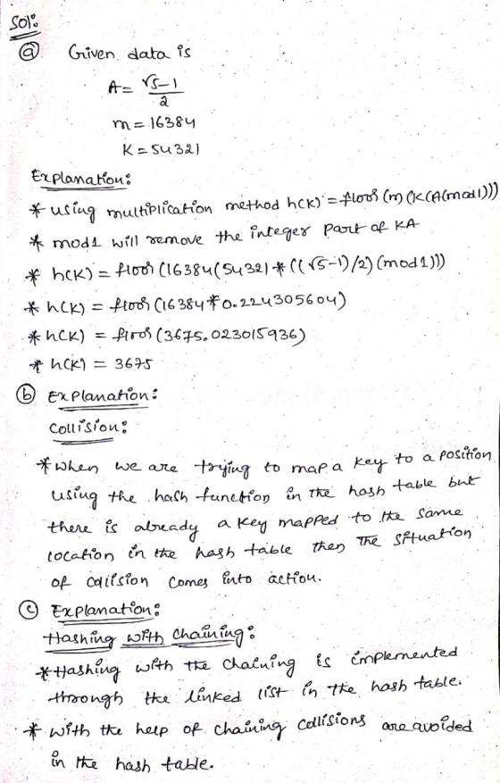 @ Giver data is nousee m=16384 K-54321 Explanation: *using multiplication method hck)*= floof (mCK(Almost))) & mode will remo