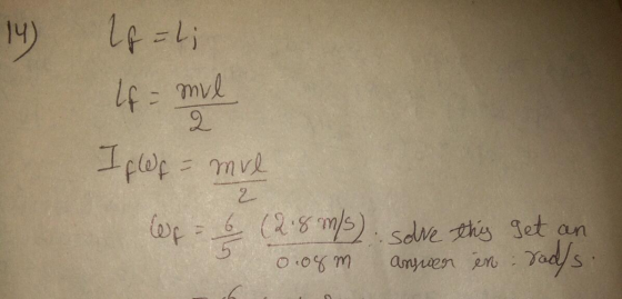 14 16 = 1; If = mul Islef-mue Wp = b (2.8 m/s) 0.08m solve this answer en get an sods.