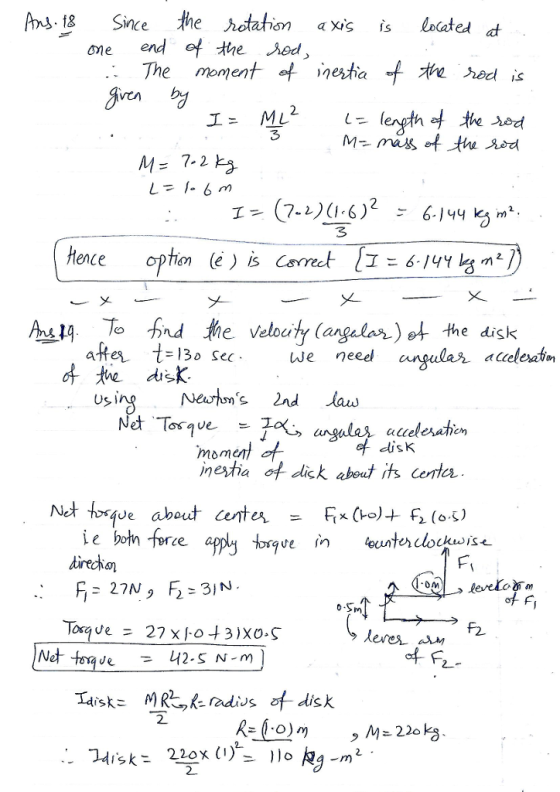 Ay.8 Since the hotation xis is locates d one end of e .Aed The moment et inestat가ehadis 3 3 ence Tond the velourty langalar)