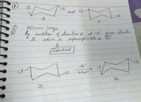 u Mirror image by notation of stuutur II at 180 I which is superimpossible to gives structure 6. Identical / 180° u I rokant