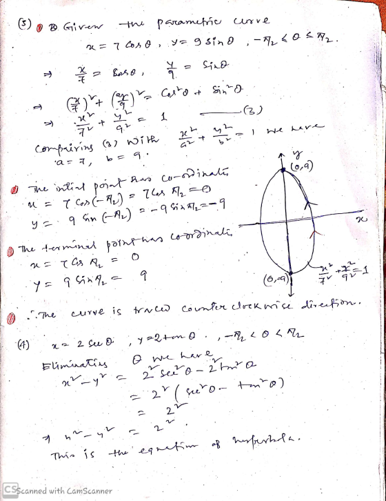 1. (3) 20. Given the parametric curve .. . re=7 coro, yagsino ,-/₂ <OLA. - Bosso, - Sina d Gynt creates Corto sinna taha 1 -
