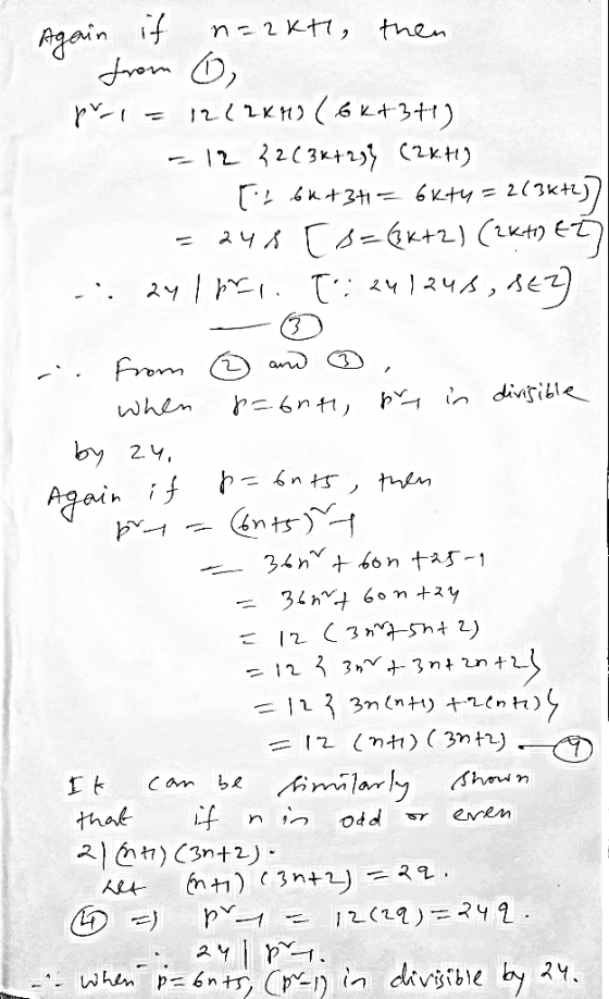 Again if n=2ktl, then from O pri= 1212KMI (6K4-341) -12 32(3x+23% (2x+1) TL 6m+3+= 6k+4 = 263k+2) = 248 [s= (3x+2) (2K) ET :