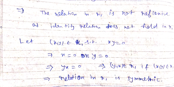 I The relation in dit is not as identity relation does not reflenine. hold in a (mygt i sit ny=b a n-ö on yo => Ynzo & Gint n