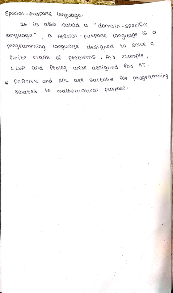 Special -ouspOGe language is aGo IE calred a domain-specikic anguage a Gpecial puspose language (C progsamming anguage Solve