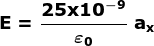 E = 25x10-9 —ax εο