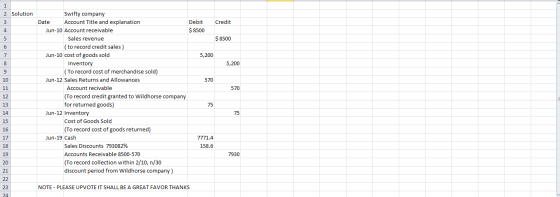 1 2 Solution 3 4 5 6 7 8 9 10 11 Swifty company Date Account Title and explanation Debit Credit Jun-10 Account receivable $ 8
