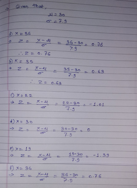 Given that, el=30 0 = 7.9 a x = 36 2 = x-all - 36-30 - 0.76 7.9 .:2 = 0.76 6 x = 35 2 à xal 35-30 - = 0.63 7.9 :.2 = 0.63 ( X