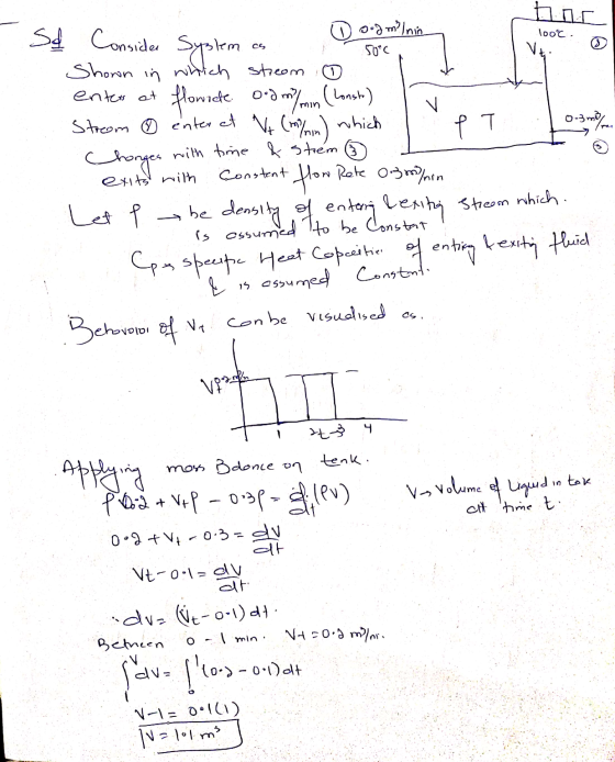 Doudm? Inin looc: © Sd Consider System as some Shown in which stream o enters at flowrete ord m/min (Lonste) n Strom ② entere