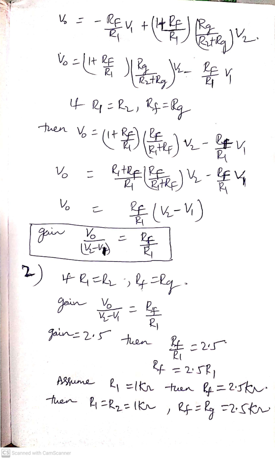 of Ri Rz Vo=11HRE RI then vo=114 REV + (14RE Ritky). 112 etky) - Rey 4 Rp = Rz, Rf = Rg -len Vo = lethel Petre) k een -V gai