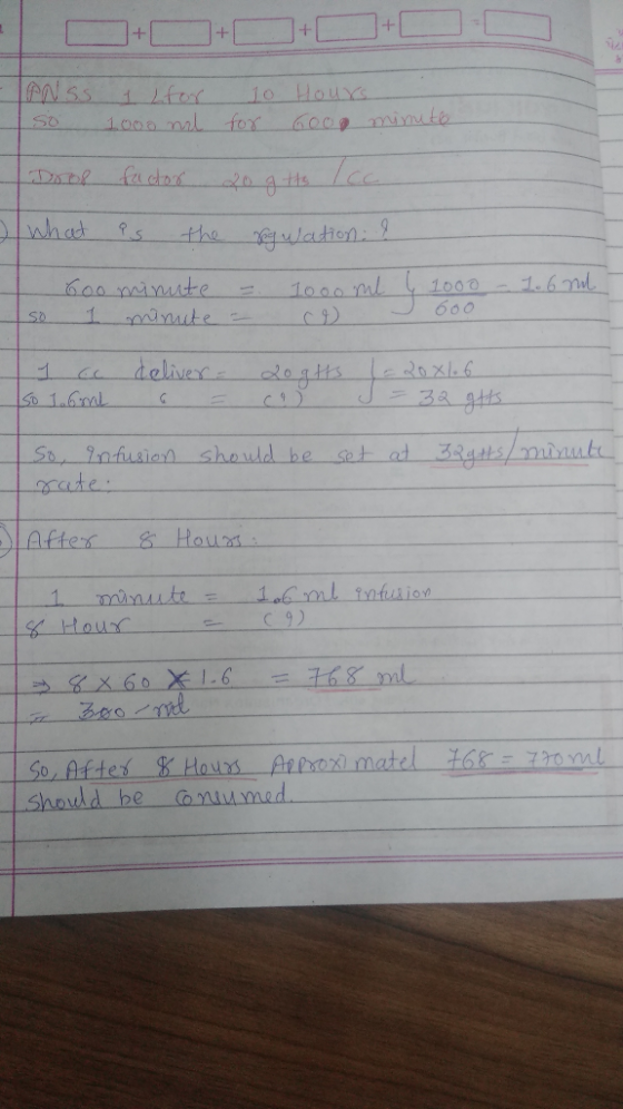 so 1000 ml for Goog minute Dros factor 20 g tte Ice 1 What is the fog Wation I - So 1.6 mol Goo minute = 1 minute - 1000 ml 4