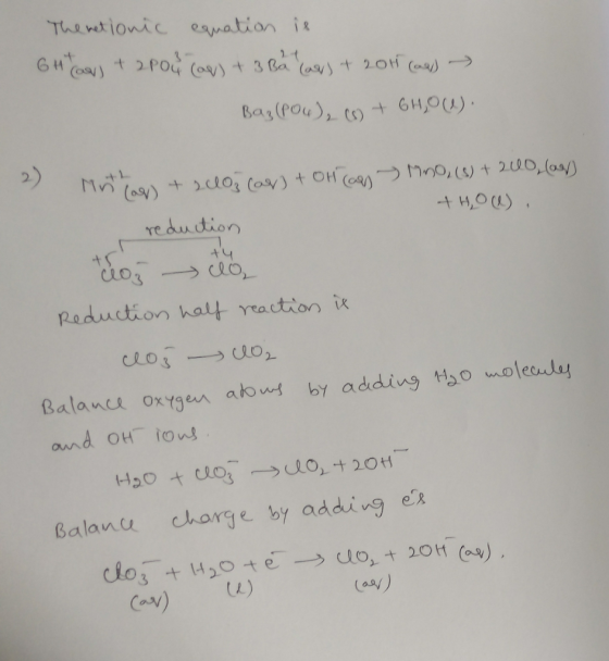 0) 4 u Reduction halt reaction w Balancs oxtgen atous by addinleenly Baland chorge by addivg ex