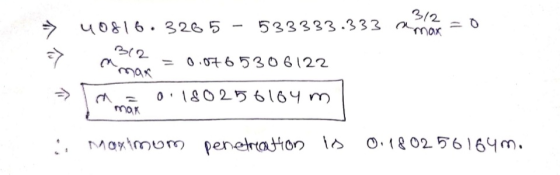 2/2 533333.333 amax 0816.326 5 0 0t 6530 6 122 ma 01&0256169 m mar O.18 02 56164m. Maximum peneration is