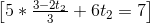 \begin{bmatrix}5* \frac{3-2t_2}{3}+6t_2=7\end{bmatrix}