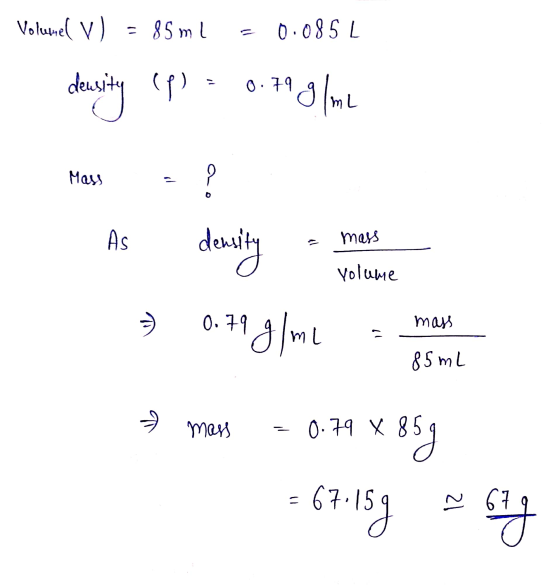 Volumel V) 8 S m L О. 08S L о. 19 () deurity g/ml Mass - 9 As mass 17 volume demnity 71 g/ml - О. 49 mass 85ml mass 0.4 кВ! 8
