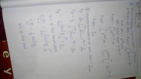 3 d t 다七 Given Energy Signal eatult) g(t) but git)- afute) ult) exist fom o to a at 2.a 9u4)- atjaw 2a 2a 90% of the band uPl