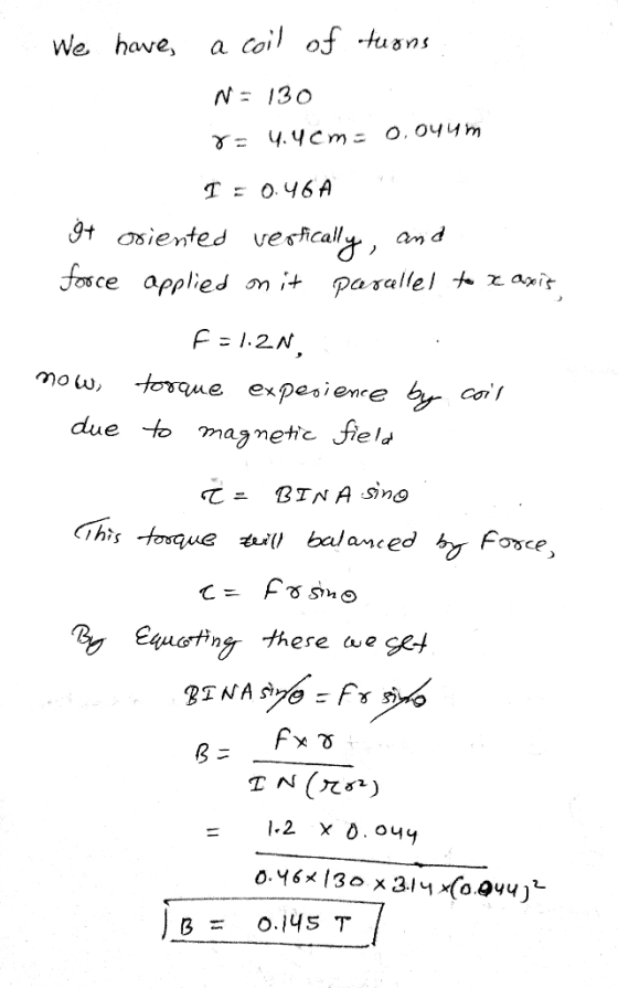 of -tuans 130 Y.ycmこ We have, a О.ОУ 녀 m γ- t asiented vesicall ad due to magmetic ield isoue ti balanced eung there we get