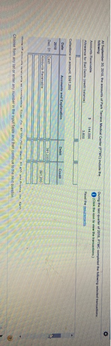 Al September 20, 2018, the accounts of Park Terrace Medical Center following: TMC) include the During the last quarter of 201