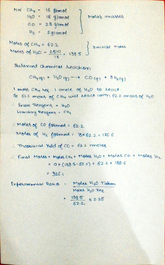 melat masses co 28 gimna, Imitiai Motes Motes of 20 2510139 5 Balamced Chemicat each om 2(9) ! onde cnet het l crno te H20 to