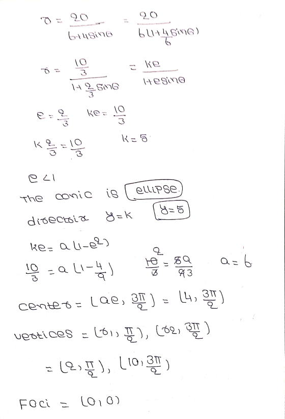 O = 20 brusine 6L1+4 sing) I ke Hd Sing gololla Hesina e kes lo allo k=5 K 2 / 2 = 10 ell ellipse The conic is y= 8=k dioecos