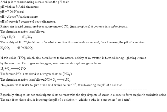 Acidity is measured using a scale called the pH scale. pH=below 7: Acidicin nature pH=7.00: Neutral pH=Above 7: basicin natur