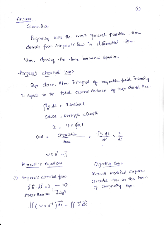 Answer domain fyon Amper 1 iv) Now, drwinhnunic Equashion naniC quation, Amperes cticuitat law Curr closed, line inte gal me