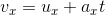 v_x= u_x+a_xt