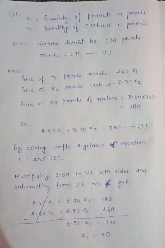 Let, canut in pounds Since miature should be io0 bounda Now. rn, c e ơ1 loo Pounds da mi ture 2 3.80X100 380 So. 8-80X, t 5,
