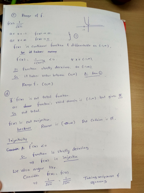 O Range of f eenheble on ) So it takes votuc betueen Co)m Range f Co,) ¥ . fen, ., n., total func hon as datm funchon valid d