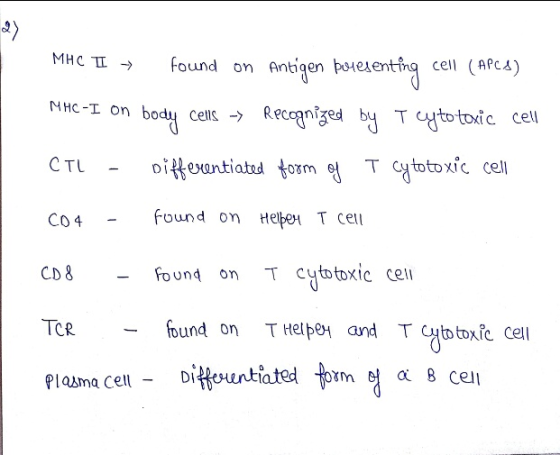 MHCI » found on Antigen boyesenting cell (APCA) MHC-I on body cells -> Recognized by T cytotoxic cell CIL - Differentiated fo