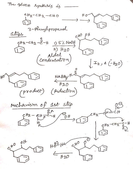 The given synthesis is - ен.-с. Но нещо Но D Slips 3-Phenylpropanal pita-cita &H 95%. Mwong liyo (comentaron) [E3, 4 (-40) Z