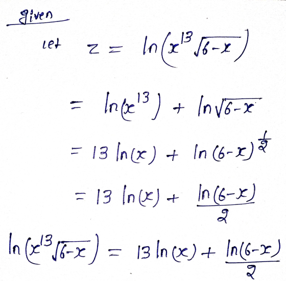 given let z = In (2016-Y -4) t Inge 3 Invi 6-X 13 Ince) + In (6-3)* = 13 Ince) + In (6-6) q In In Ge 13 18-x) مه 13 Ince) + I