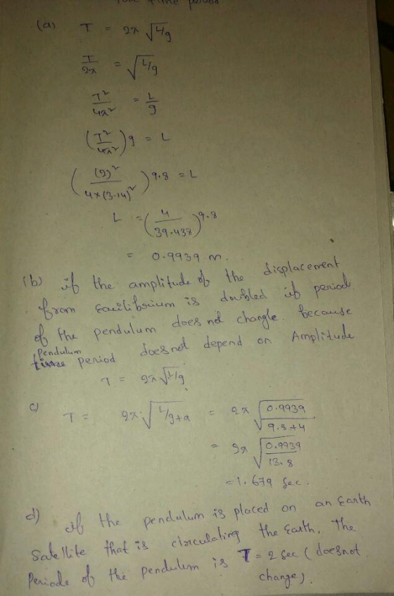 4* (3-14) 31.458 0.3 m theamplted tthe plat en ftu pendulum dee8nd Changle. 옭ecaude eioe den Ampllud. Pendulum a. 12. 3 the p