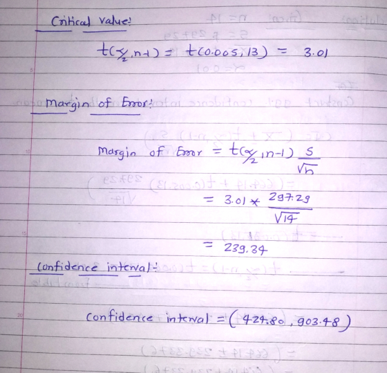 Critical value! estes a = 2 txint); t10.005, 13) = 3.01 opo margin of Enorotai snobitass App tintas) 10 Clore Margin of Essor