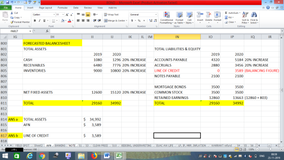 BOND - Microsoft Excel (Product Activation Failed) Add-Ins View - 2x Dr Σ AutoSum : A Wrap Text File Home Insert Page Layout