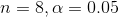 n=8,\alpha=0.05