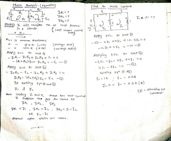 Mesh Analysis. (equution) CR FR32 En kind the mesh current The time IR = 9 It R IR EL D ? IRg = ? 1 Step I will consider No.