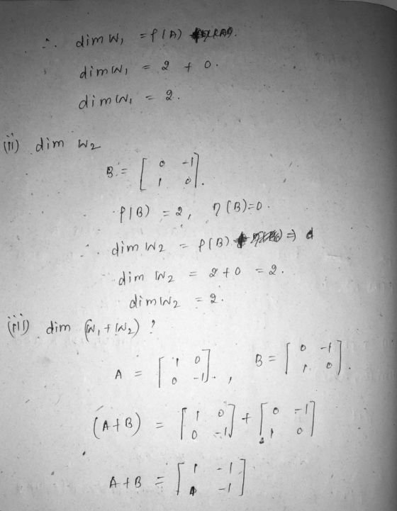 dimw =PIA RAD. - 2 + 0. dimin, dimin, i dim wa 3.= Li. PIB) = 2, 2(6)=0. dim IN2 P(B) & ad 2 to =2 dim lN2 dimina w dim fw, t