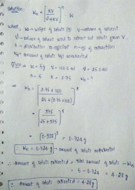 KV what amunt 4 seut tyt unxhaetd th= [3.75 x 100 25+335 Co 6-0-124 = 4.28 solutt nfiaett d= 4-18