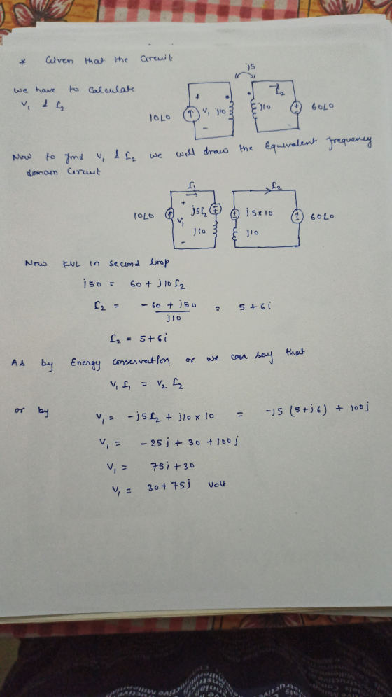 * Clven that the Circuit to calculate Z we have & + to درسا bolo V so G TOLO the equivalent frequency علا well draw Now to fi